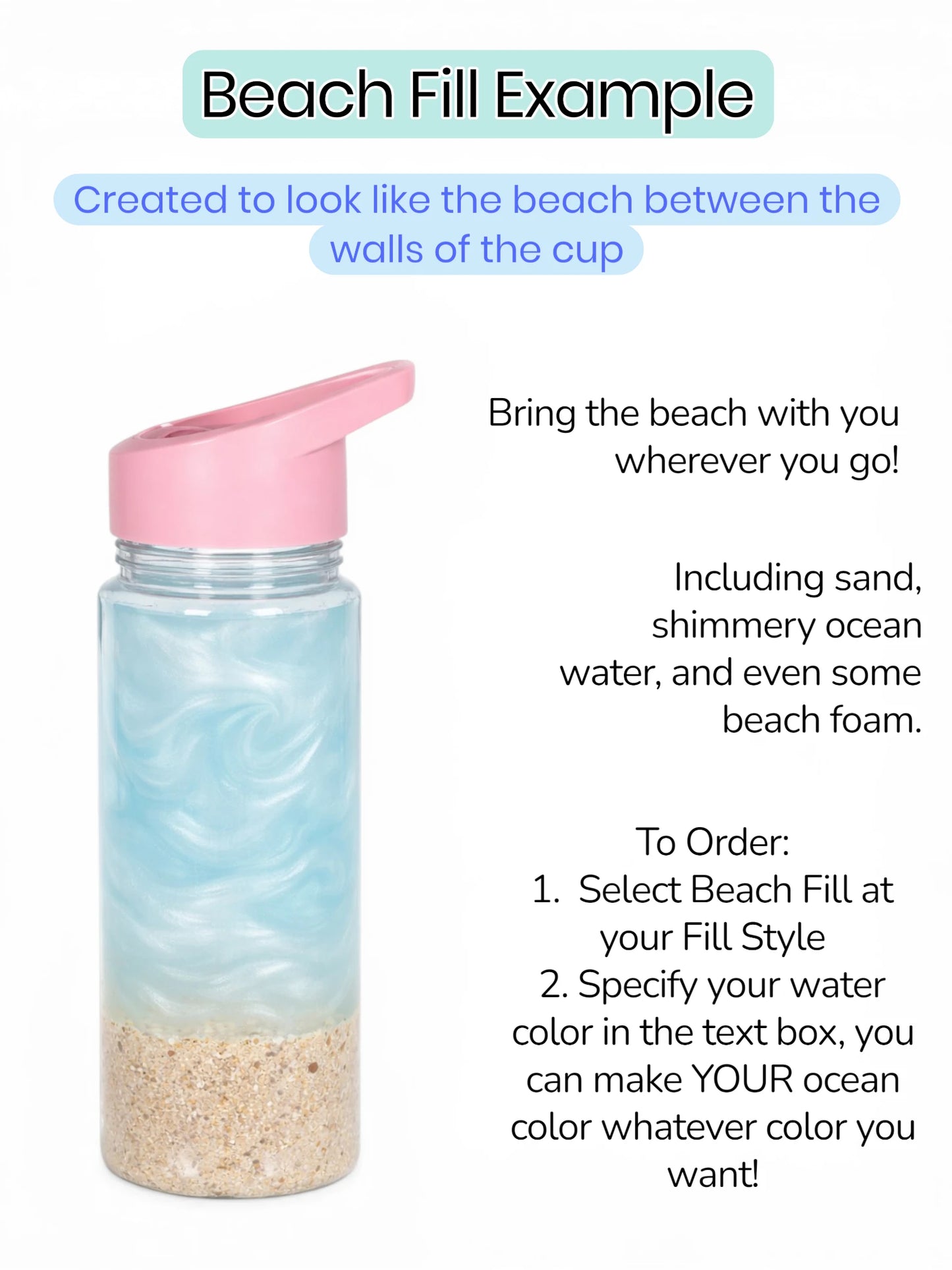 10oz Flip Straw Acrylic Custom Snow Globe Tumbler (3 Color Options)