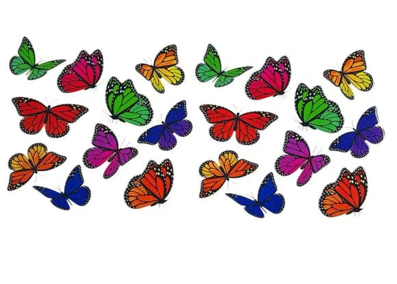 Colorful butterflies on a white background