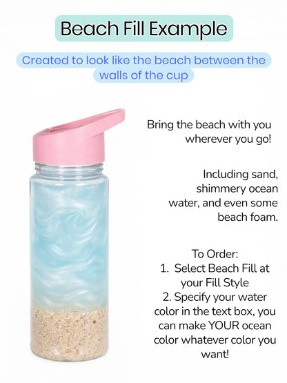10oz Flip Straw Acrylic Custom Snow Globe Tumbler (3 Color Options)