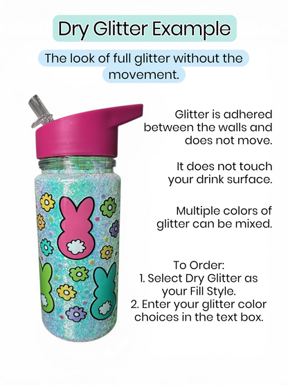 10oz Flip Straw Acrylic Custom Snow Globe Tumbler (3 Color Options)