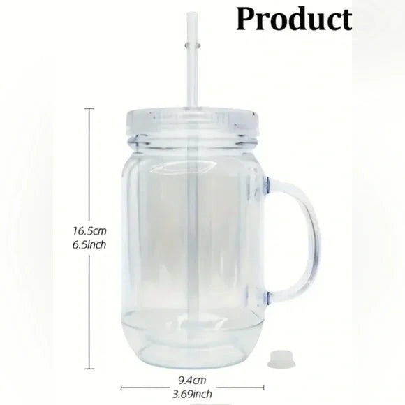 20oz Acrylic Double-Walled Mason Jar-Style Custom Tumbler