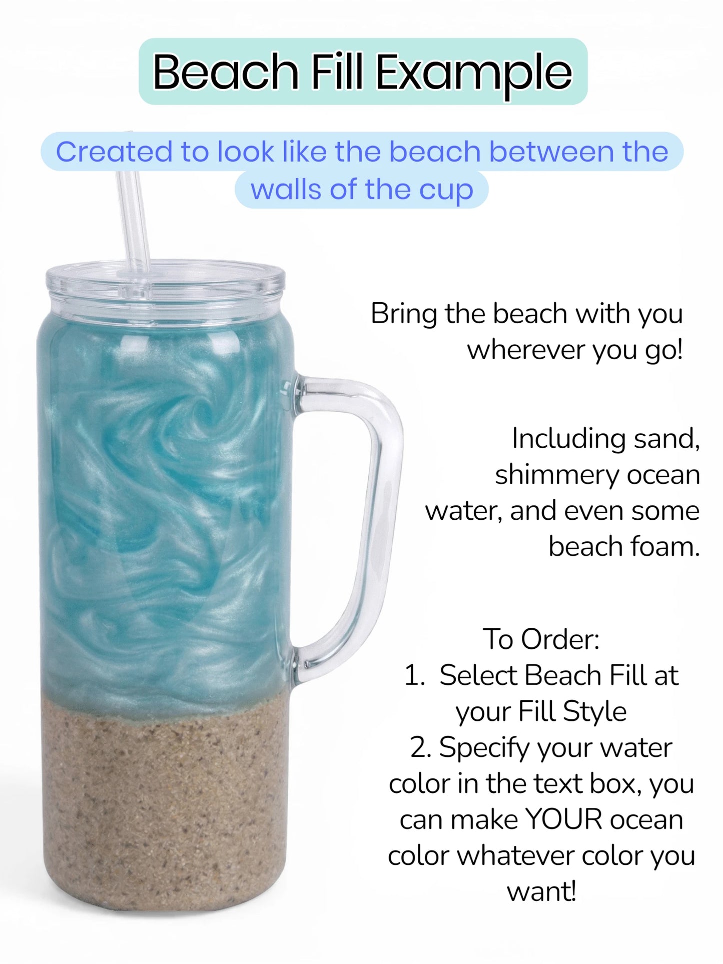 20oz Double-Wall Acrylic Tumbler with Handle (Multiple Colors)