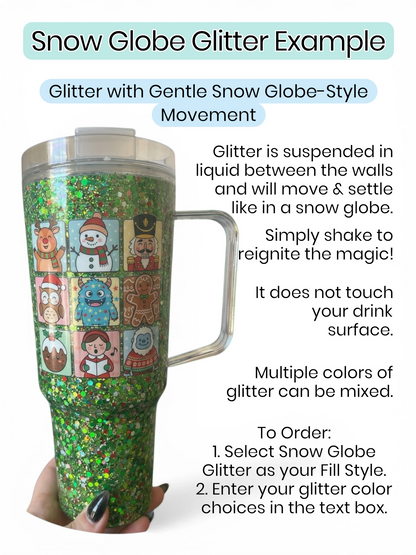 40oz Acrylic Custom Snow Globe Tumbler