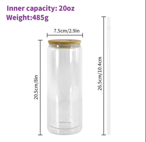 25oz. Glass Double-Walled Custom Tumbler