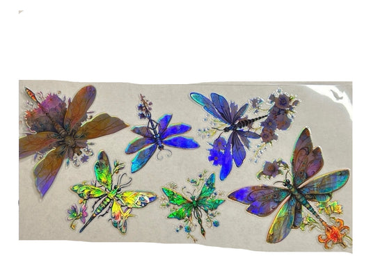 Sheet of colorful butterfly stickers on a white background