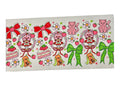 Colorful cup wrap with cartoon characters, bows, and strawberries on a white background