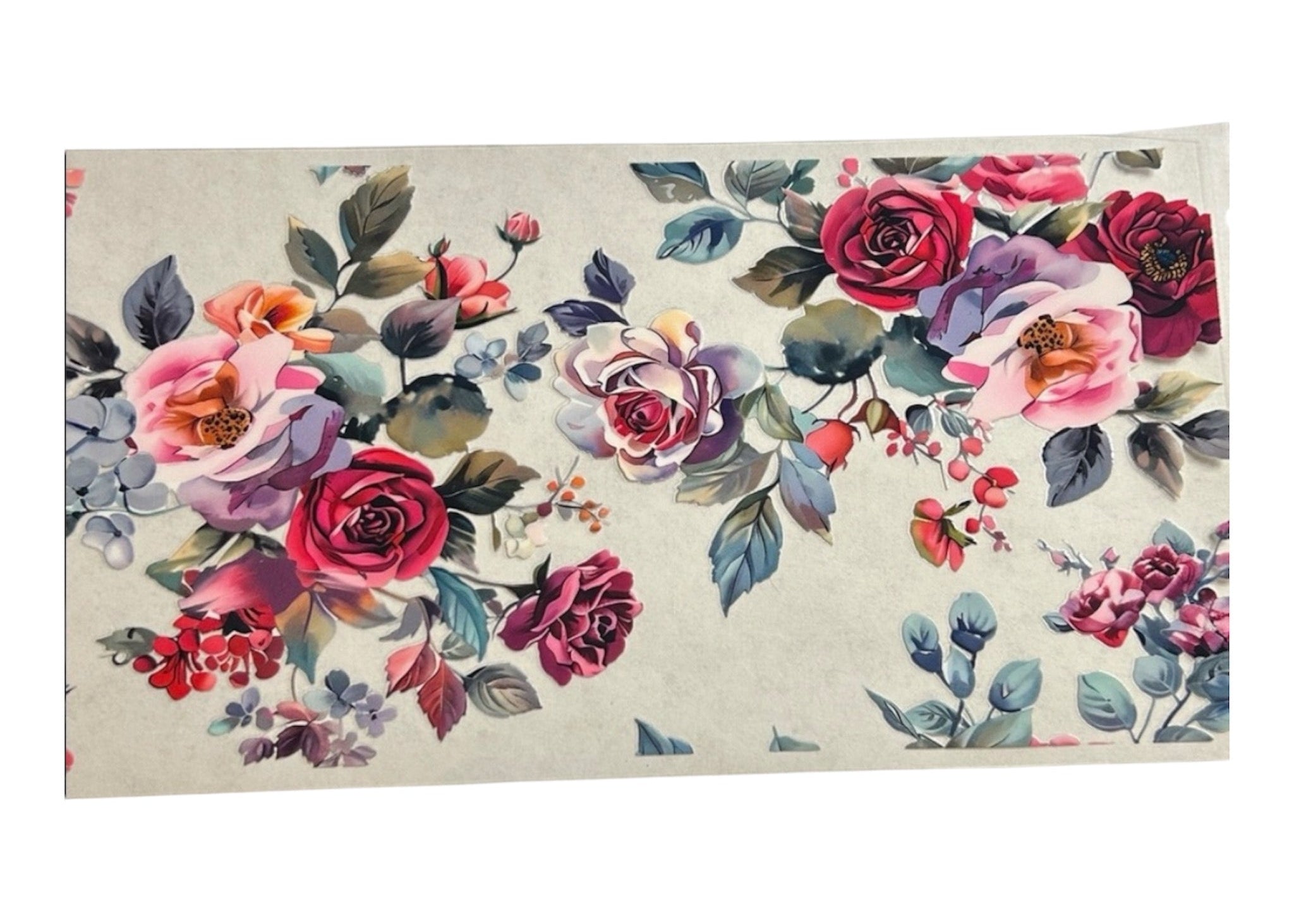 Floral patterned rug with colorful flowers on a beige background
