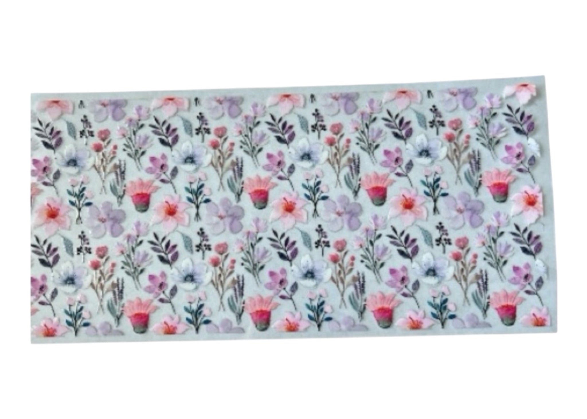 Floral patterned cup wrap on a clear background