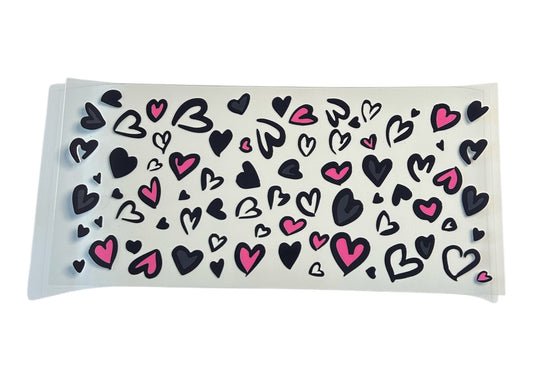 Pink & Black Hearts Cup Wrap (341)