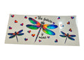 Colorful dragonfly and heart design with text 'The future is mine' on a white background