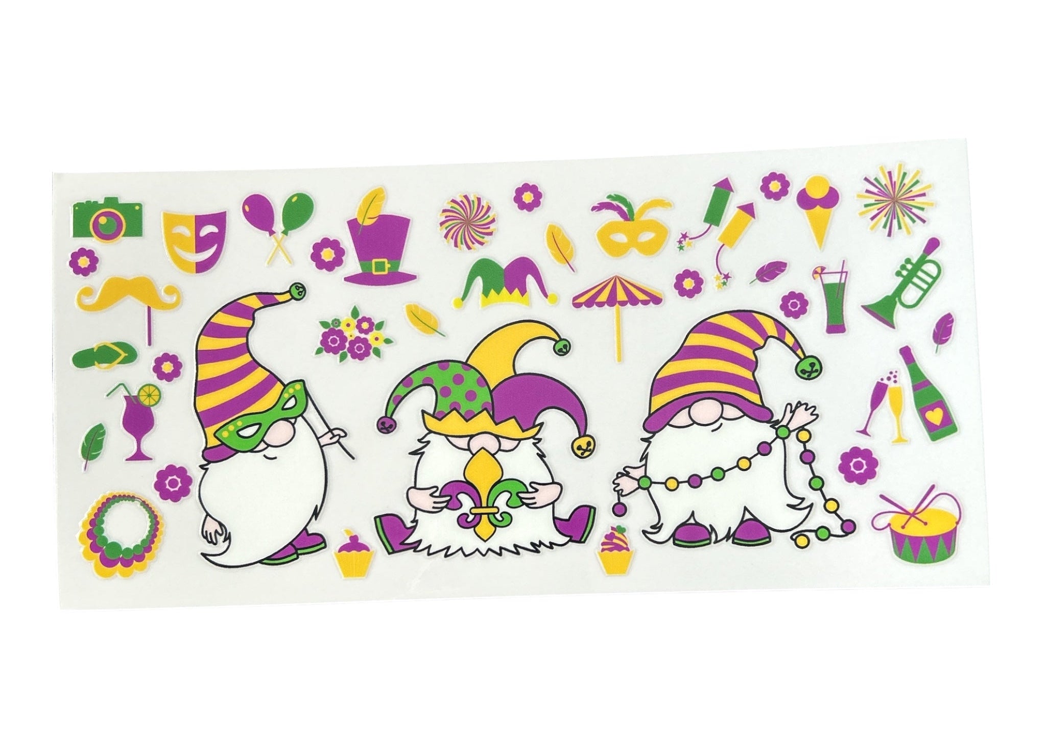 Mardi Gras Gnome – Custom Cup Wrap