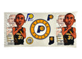 Cartoon depiction of a basketball player with Indiana Pacers logo