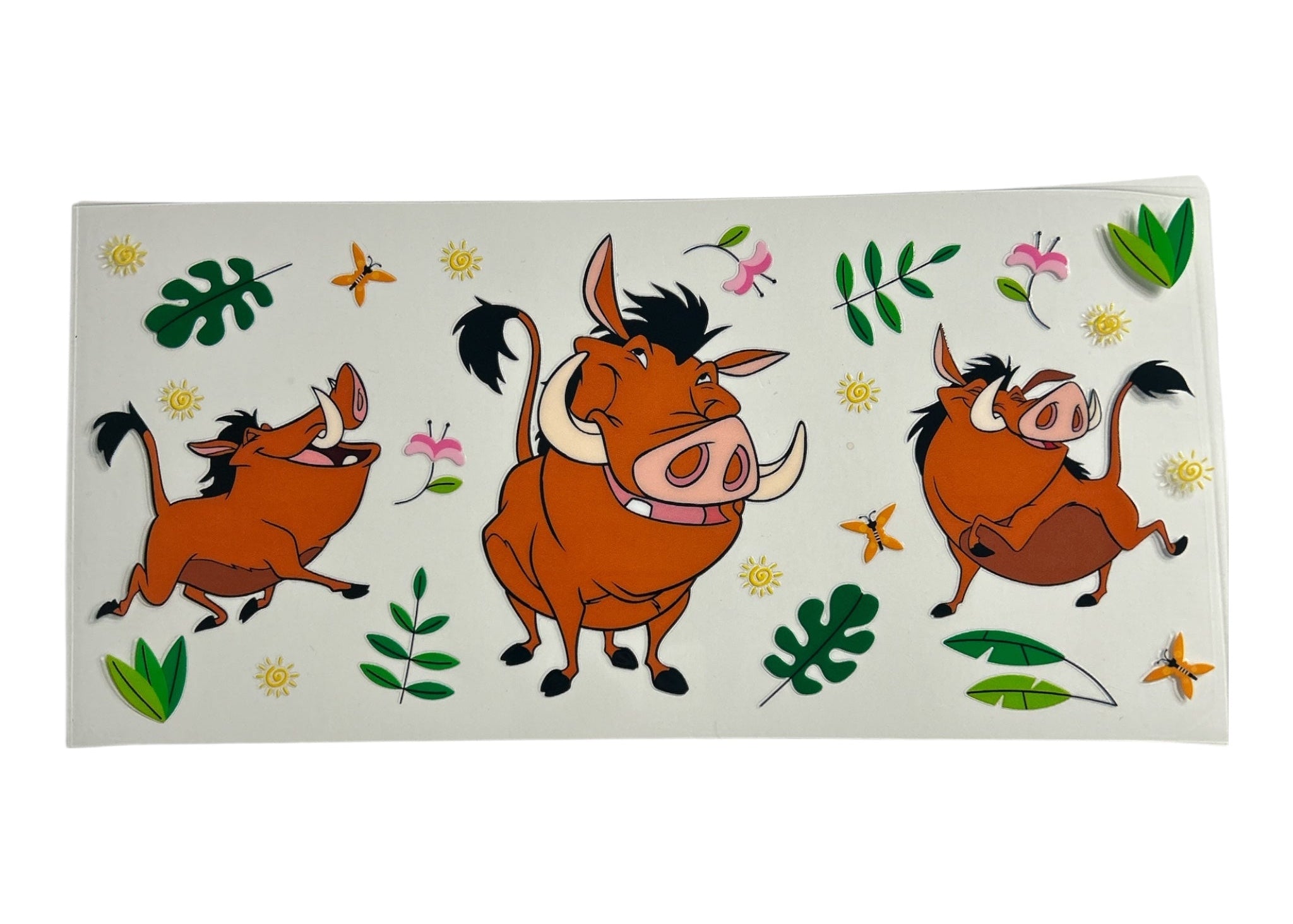 Cartoon warthog stickers on a clear background