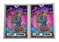 Tarot Card cup decals featuring a skeleton hand holding a colorful cup with straw and the text "Last Straw"