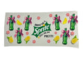 Sprite-themed decorative cup wrap with bottles, lemons, and flowers on a white background