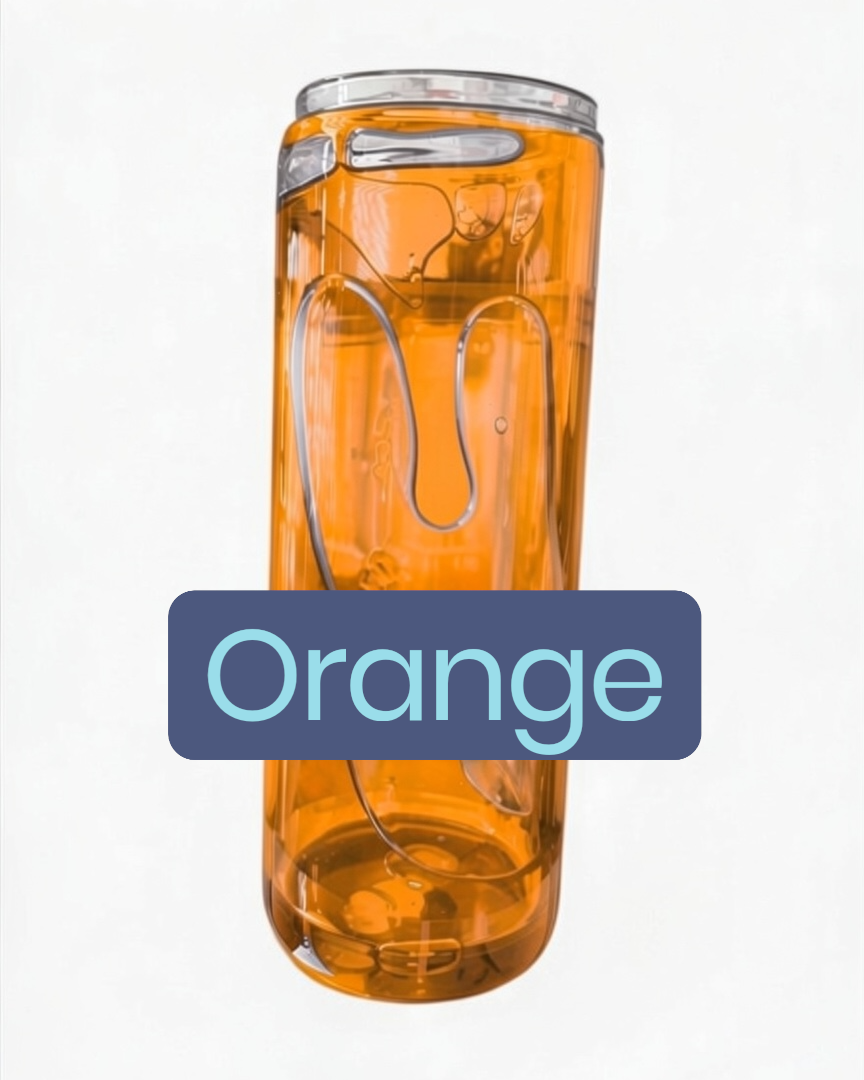 Orange tumbler on a white background