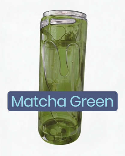 Green tumbler with 'Matcha Green' label on a white background