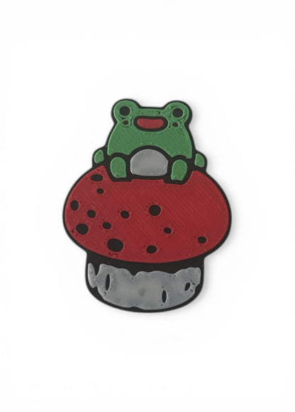 Quick Order Tumbler Kit Frog and Mushroom Cottagecore | Pale Green Dry Glitter Fill + 16oz Tumbler + Wrap + Straw + Topper