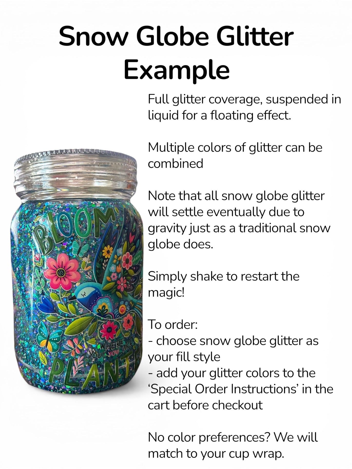 16oz Acrylic Custom Snow Globe Tumbler